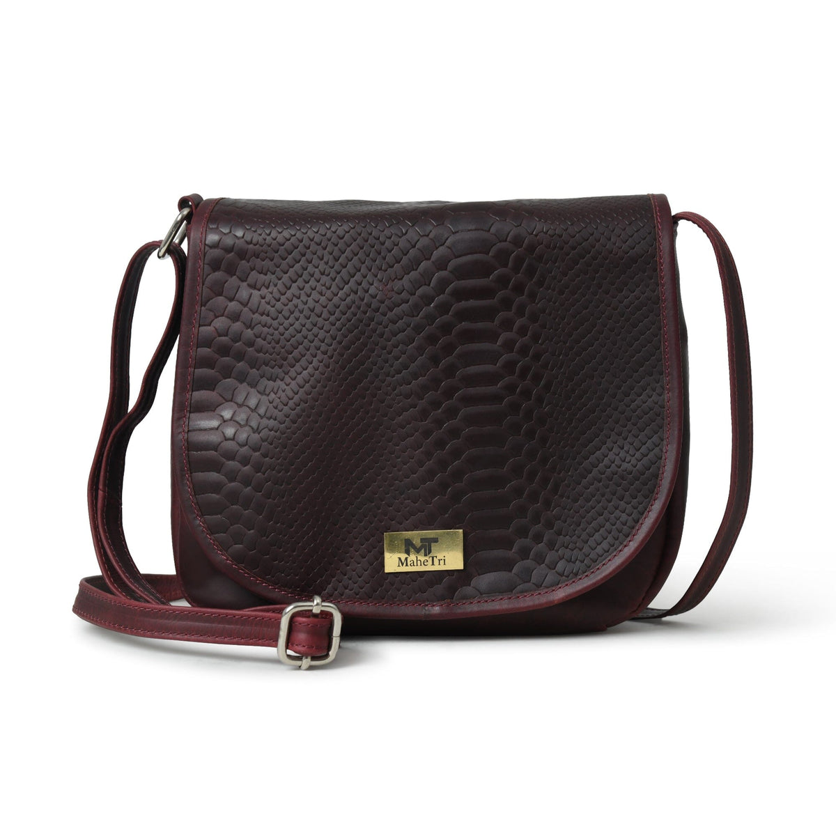 Classy Leather Bags The Croco Satchel- Cherry Red - AVBL MRKT (3)