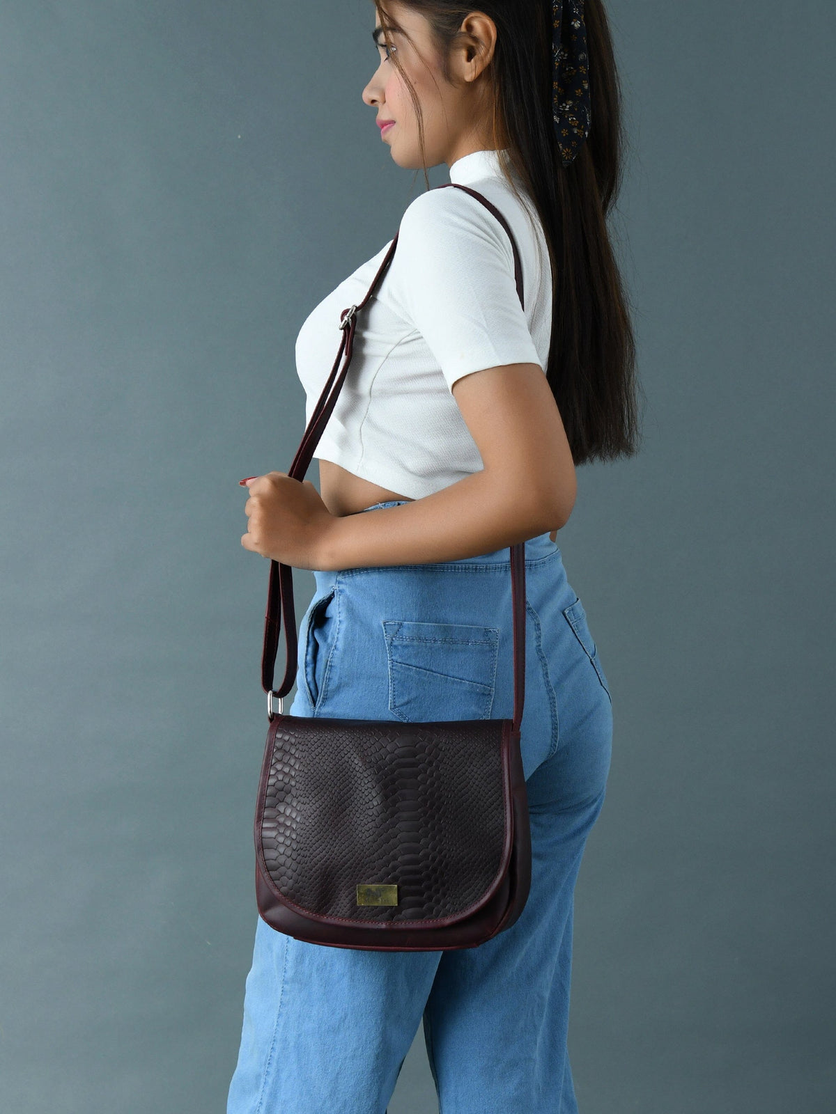 Classy Leather Bags The Croco Satchel- Cherry Red - AVBL MRKT (6)