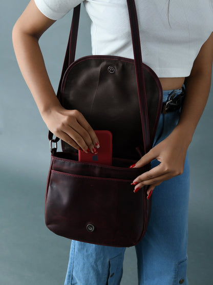 Classy Leather Bags The Croco Satchel- Cherry Red - AVBL MRKT (7)