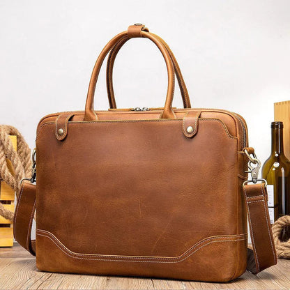Classy Leather Bags The Everyday Office Briefcase - AVBL MRKT (4)