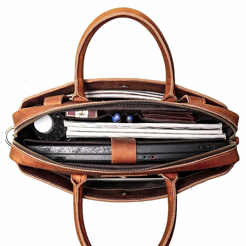 Classy Leather Bags The Everyday Office Briefcase - AVBL MRKT (5)