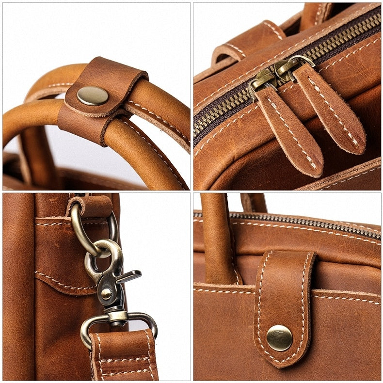 Classy Leather Bags The Everyday Office Briefcase - AVBL MRKT (7)