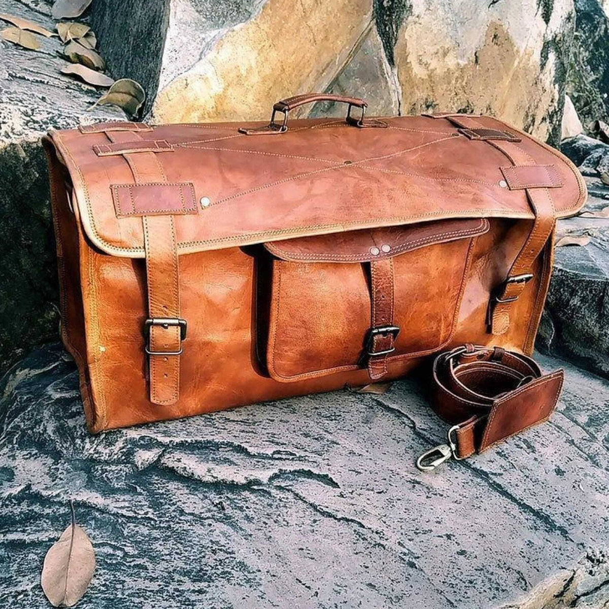 Classy Leather Bags The Flapster Duffel - AVBL MRKT (4)