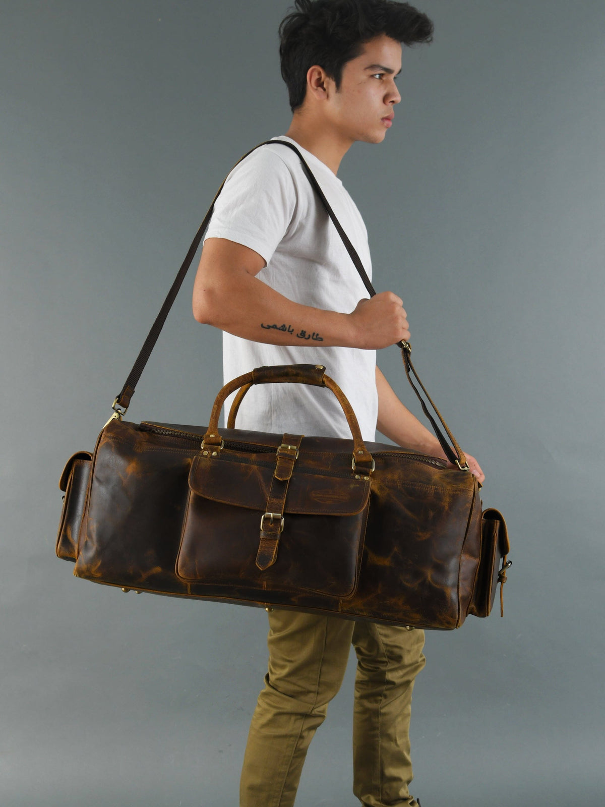 Classy Leather Bags The Goldman Travel Duffel - AVBL MRKT (4)