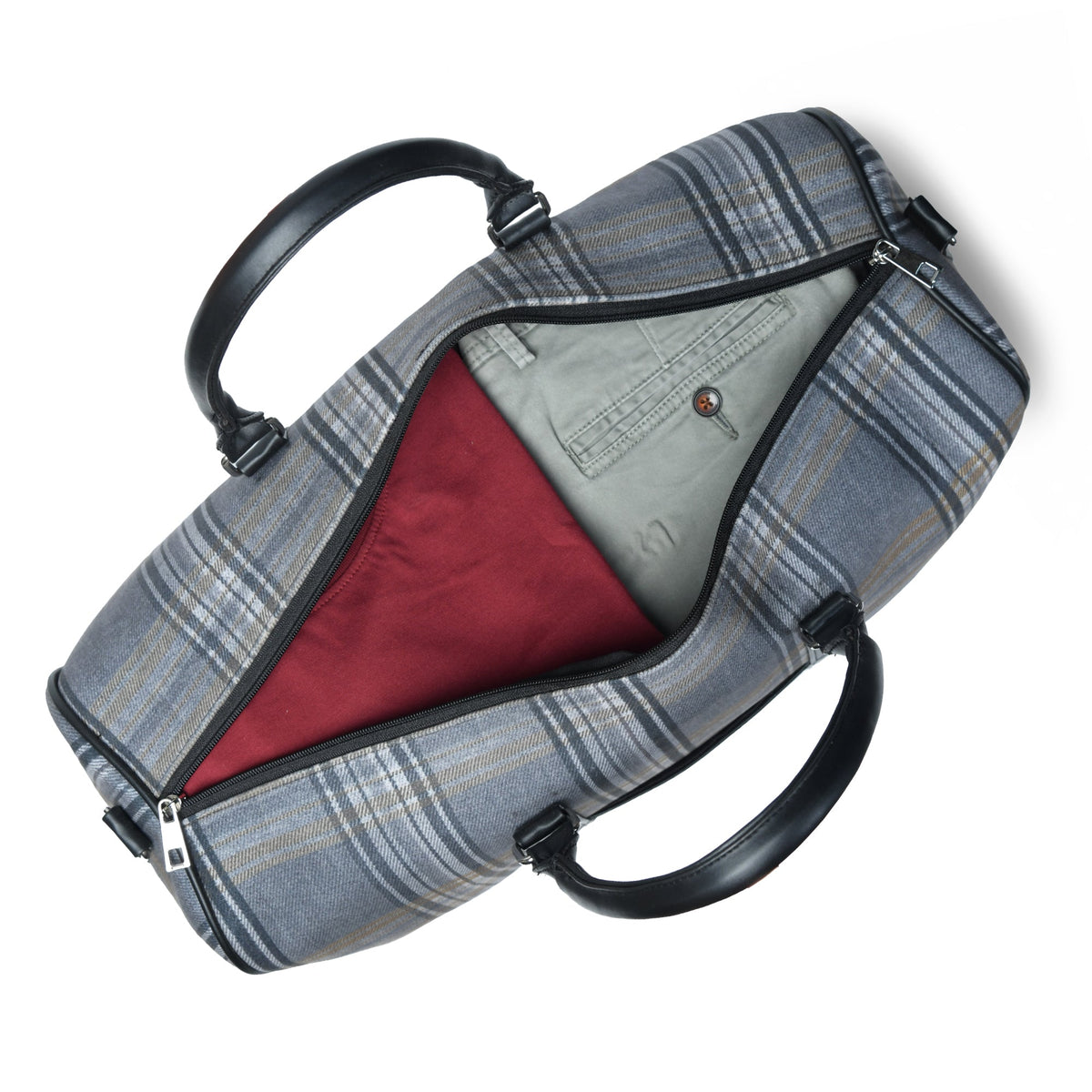 Classy Leather Bags The Highlander Plaid Duffle Bag - AVBL MRKT (4)