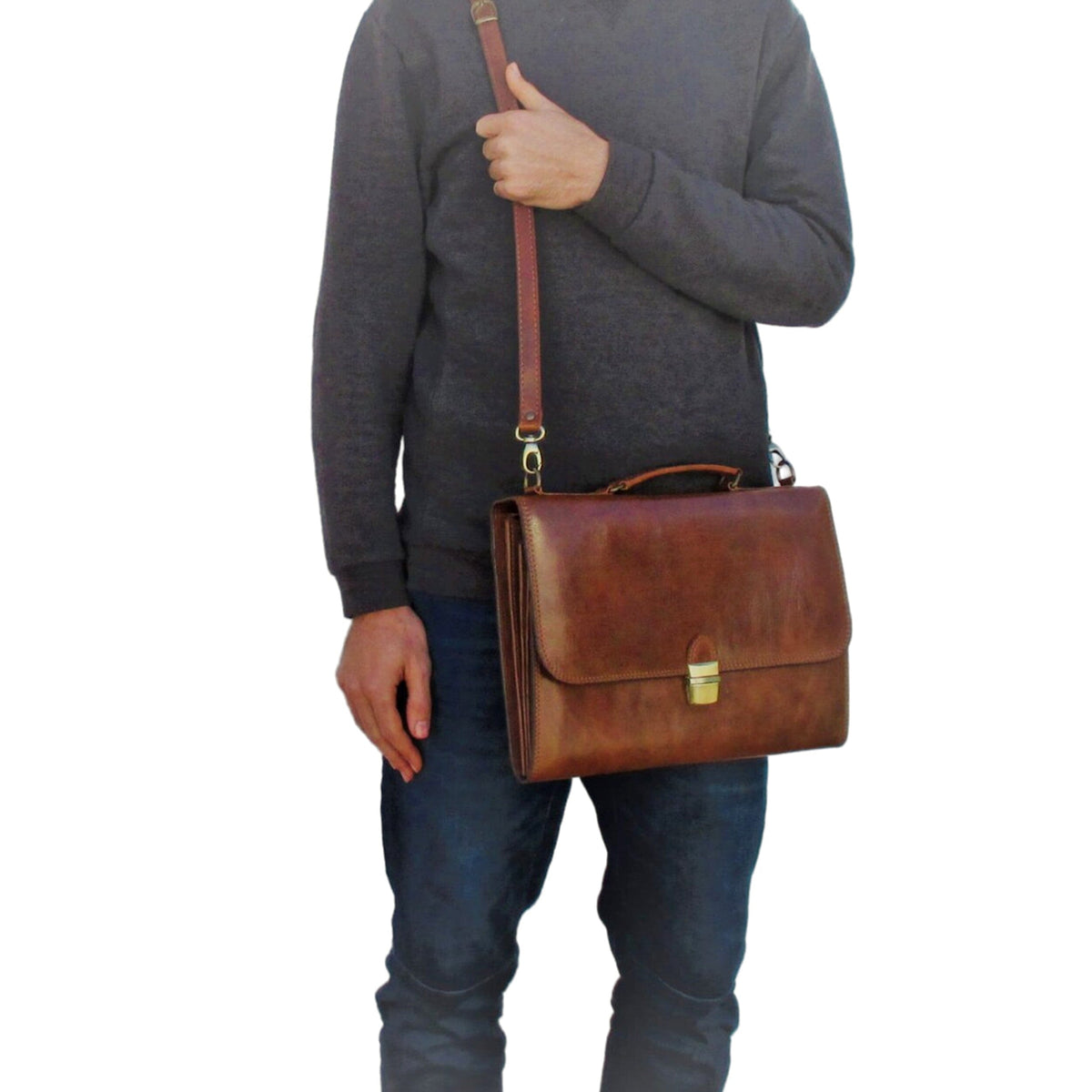 Classy Leather Bags The Hopkins Briefcase - AVBL MRKT (3)