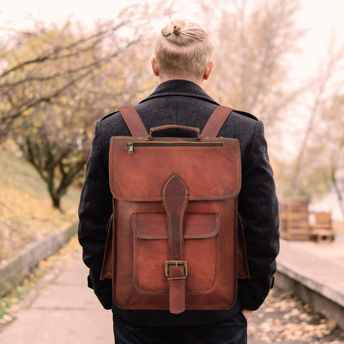 Classy Leather Bags The Hughes Rustic Backpack - AVBL MRKT (2)