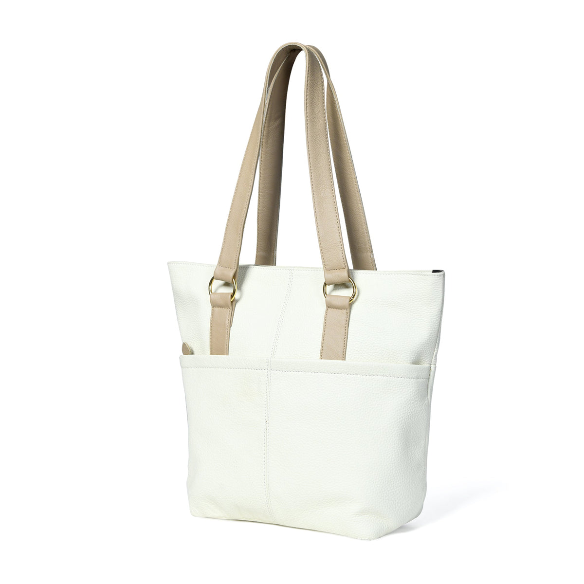 Classy Leather Bags The Ivory Leather Tote - AVBL MRKT (2)