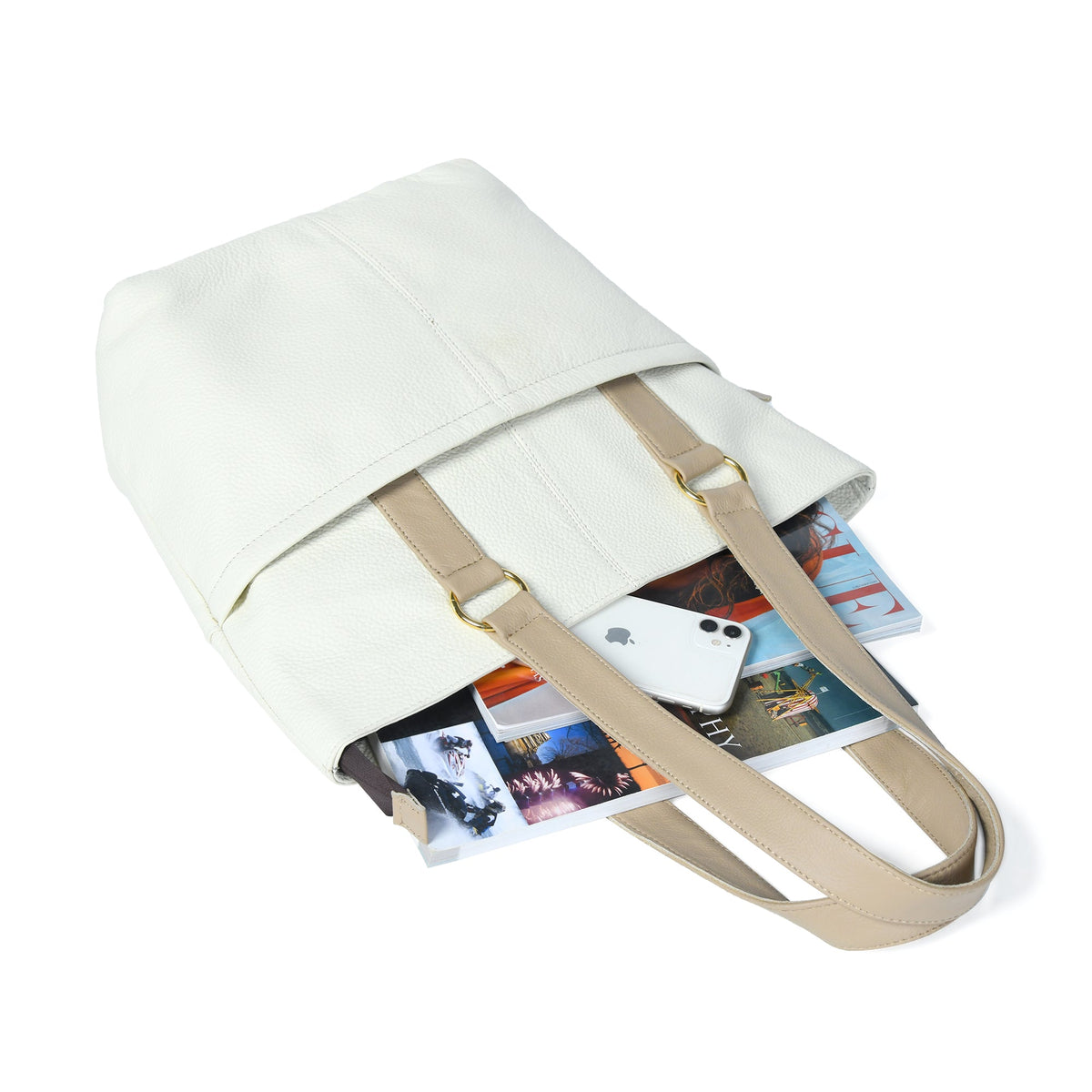 Classy Leather Bags The Ivory Leather Tote - AVBL MRKT (5)