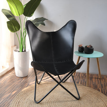Classy Leather Bags The Jet Black Butterfly Chair - AVBL MRKT (1)