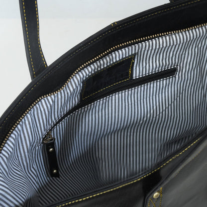 Classy Leather Bags The Kim Tote Bag- Black - AVBL MRKT (6)
