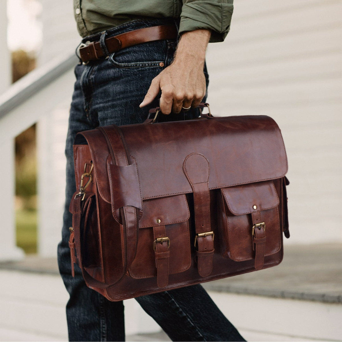 Classy Leather Bags The Men's Distressed - AVBL MRKT (2)