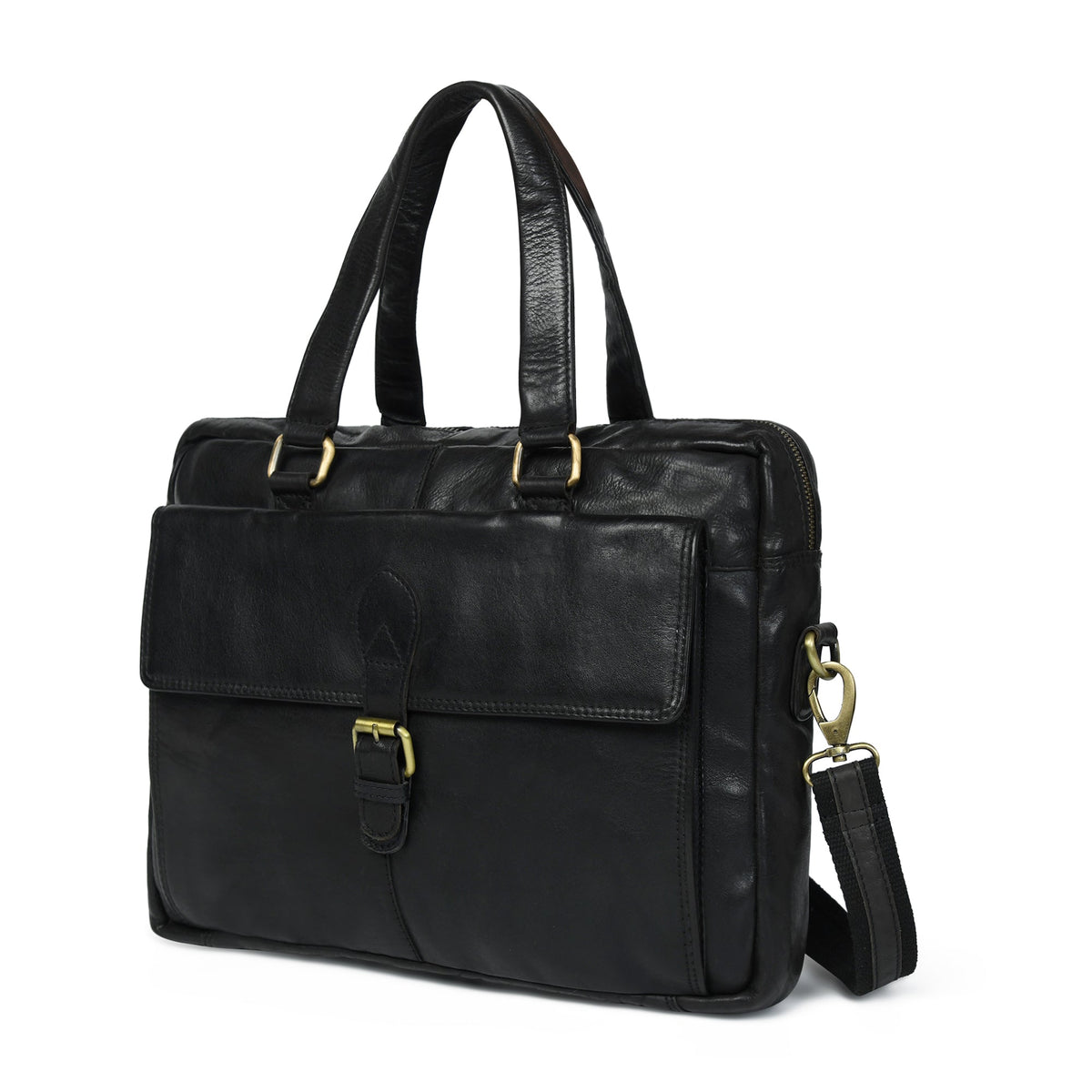 Classy Leather Bags The Modern Briefcase Black - AVBL MRKT (1)