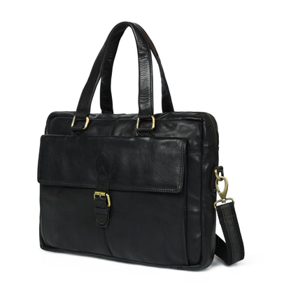 Classy Leather Bags The Modern Briefcase Black - AVBL MRKT (1)