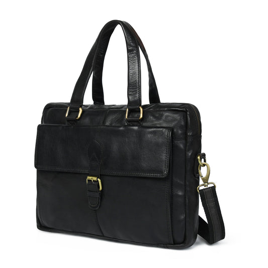 Classy Leather Bags The Modern Briefcase Black - AVBL MRKT (1)
