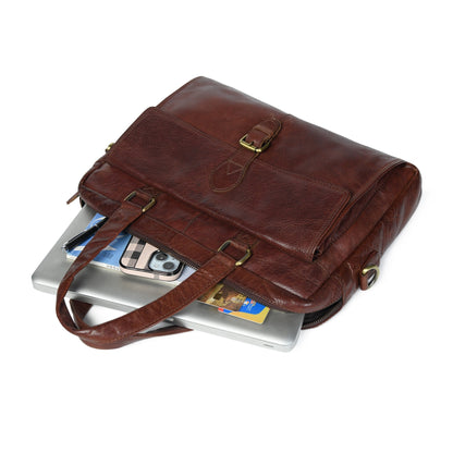 Classy Leather Bags The Modern Briefcase Brown - AVBL MRKT (4)