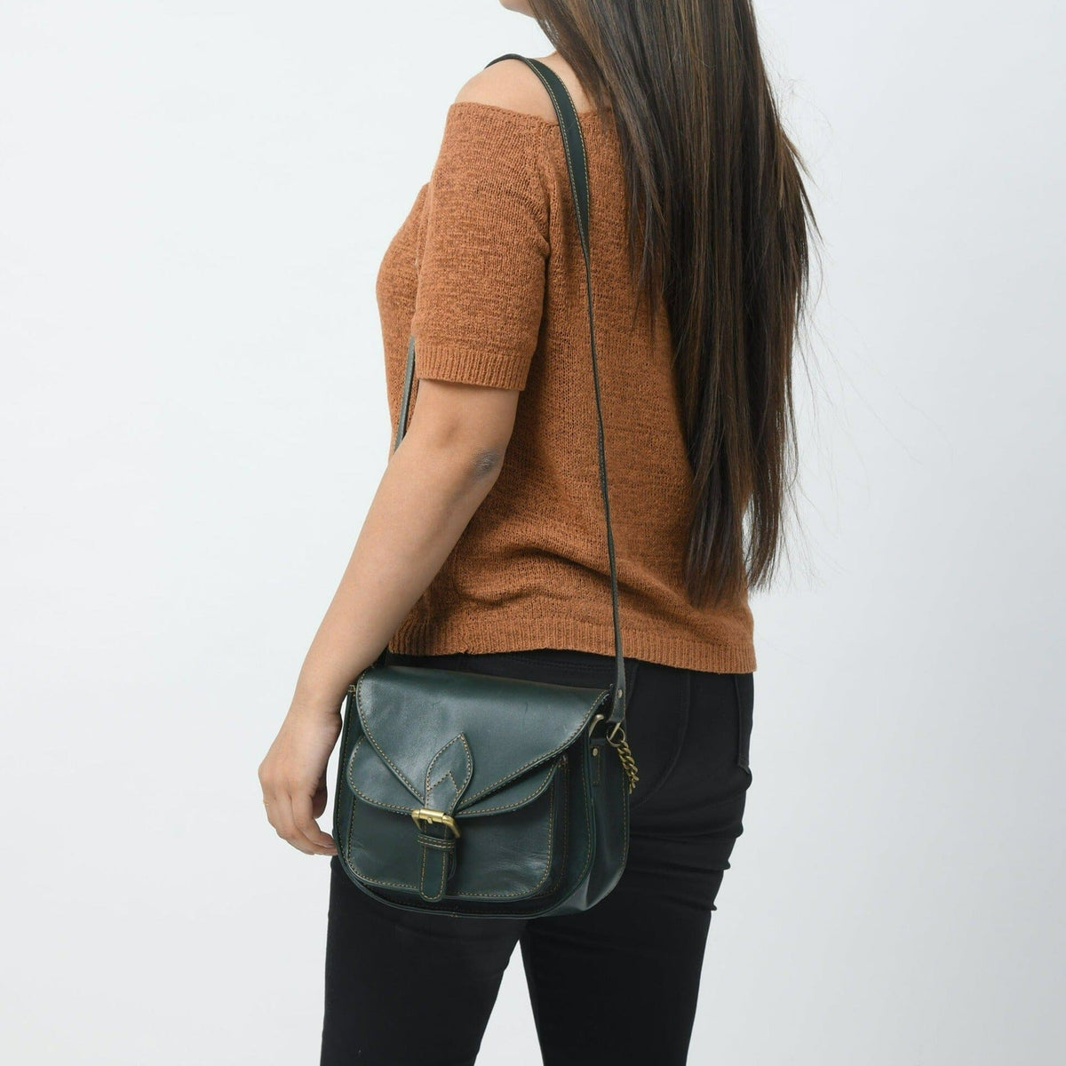 Classy Leather Bags The Molina Satchel- Green - AVBL MRKT (2)