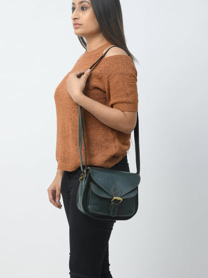 Classy Leather Bags The Molina Satchel- Green - AVBL MRKT (4)