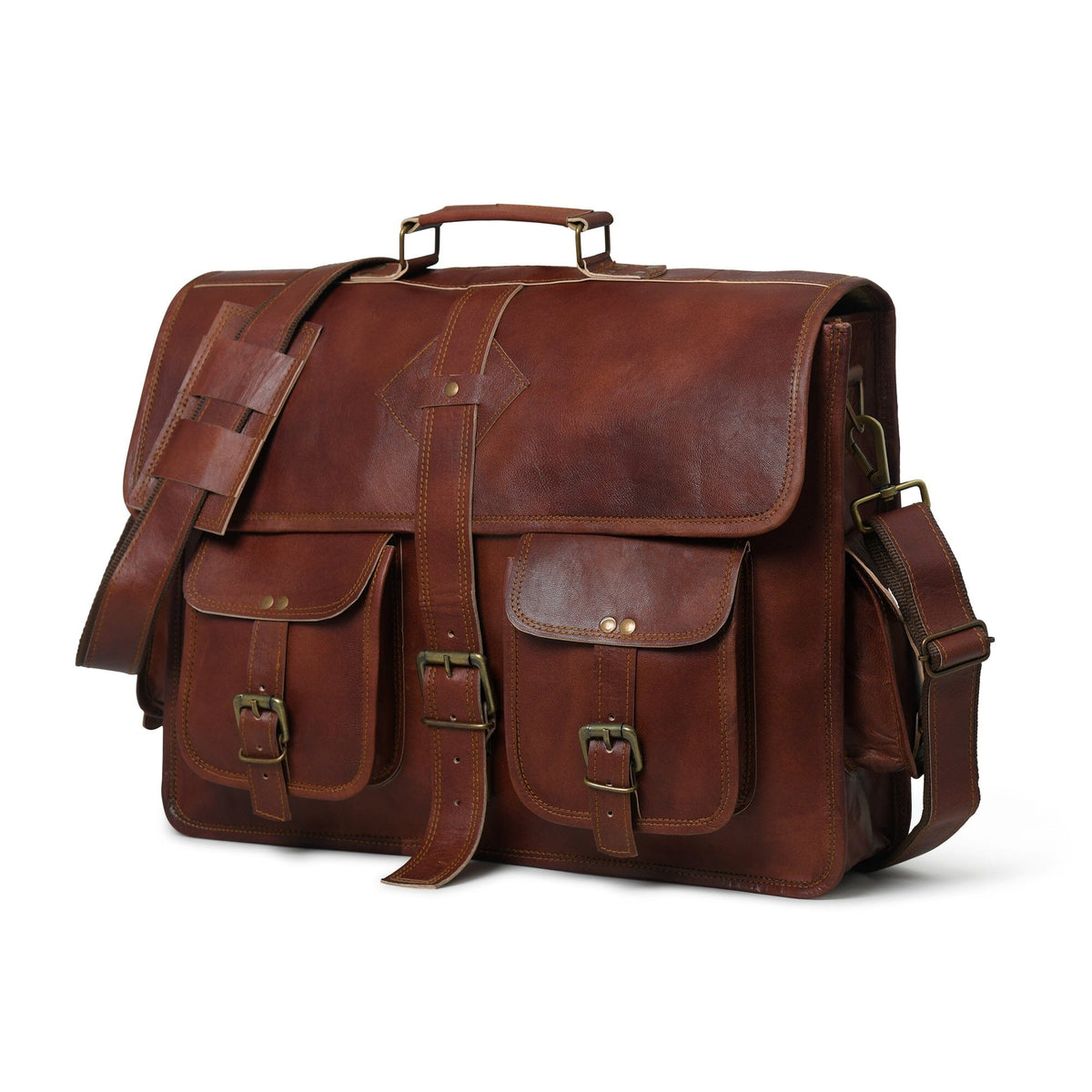 Classy Leather Bags The Retro II Office Briefcase - AVBL MRKT (1)