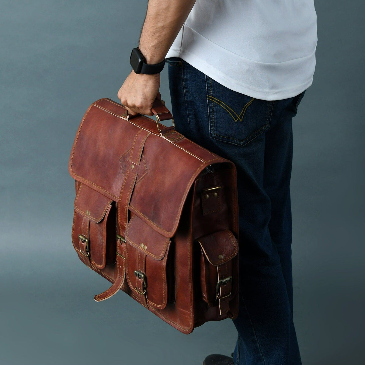 Classy Leather Bags The Retro II Office Briefcase - AVBL MRKT (2)