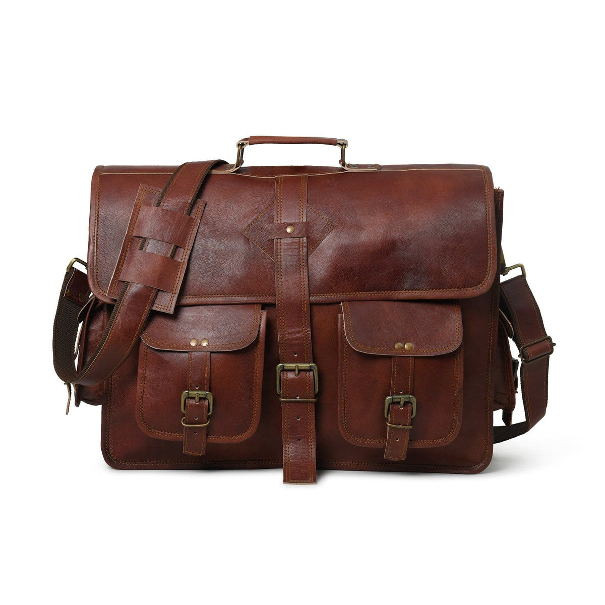 Classy Leather Bags The Retro II Office Briefcase - AVBL MRKT (4)