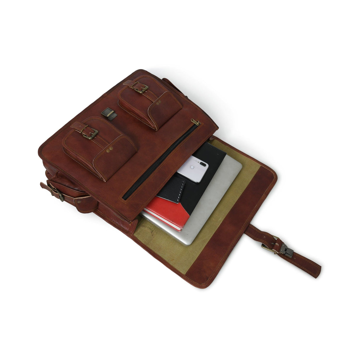 Classy Leather Bags The Retro II Office Briefcase - AVBL MRKT (8)