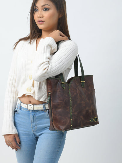 Classy Leather Bags The Riley Handbag - Brown - AVBL MRKT (2)