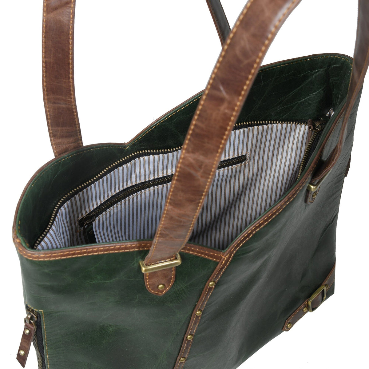 Classy Leather Bags The Riley Handbag- Green - AVBL MRKT (3)