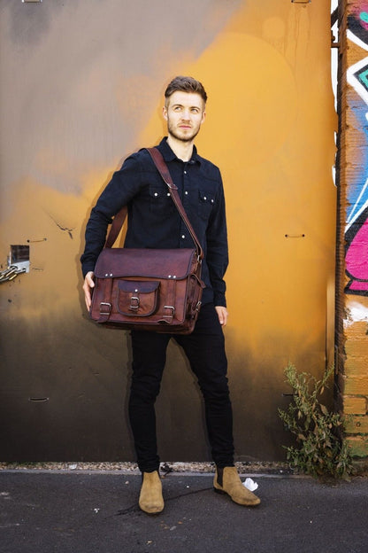 Classy Leather Bags The Rugged Messenger - AVBL MRKT (6)