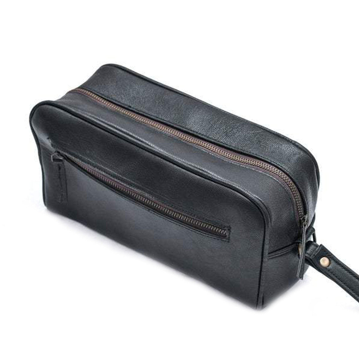Classy Leather Bags The Single Section Toiletry- Black - AVBL MRKT (2)