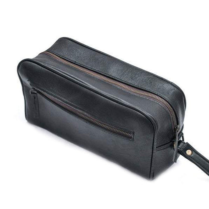 Classy Leather Bags The Single Section Toiletry- Black - AVBL MRKT (2)