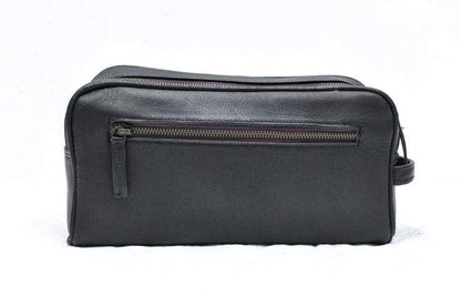 Classy Leather Bags The Single Section Toiletry- Black - AVBL MRKT (5)
