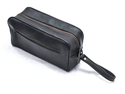 Classy Leather Bags The Single Section Toiletry- Black - AVBL MRKT (6)