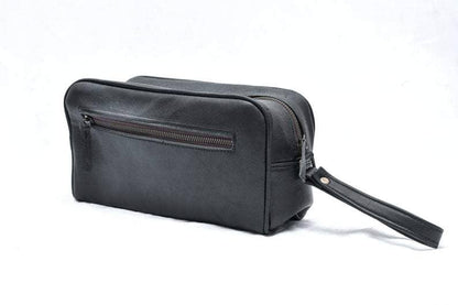 Classy Leather Bags The Single Section Toiletry- Black - AVBL MRKT (7)