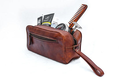 Classy Leather Bags The Single Section Toiletry- Brown - AVBL MRKT (6)