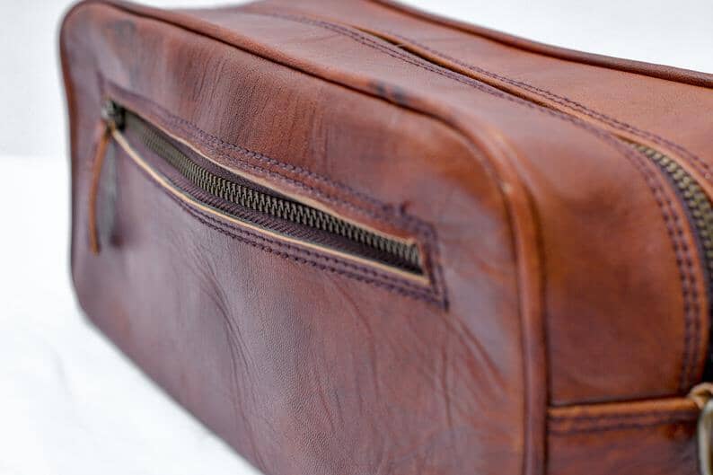 Classy Leather Bags The Single Section Toiletry- Brown - AVBL MRKT (8)