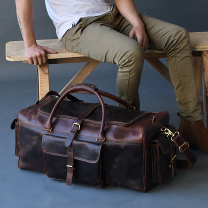 Classy Leather Bags The Stellan Buffalo Duffel - AVBL MRKT (1)