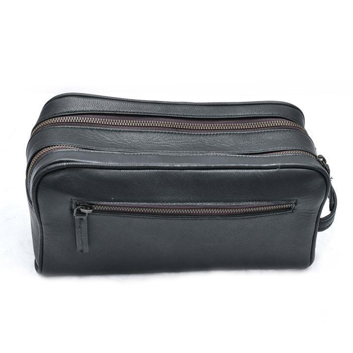 Classy Leather Bags The Twin Section Toiletry- Black - AVBL MRKT (2)
