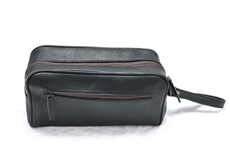 Classy Leather Bags The Twin Section Toiletry- Black - AVBL MRKT (5)