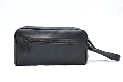 Classy Leather Bags The Twin Section Toiletry- Black - AVBL MRKT (7)
