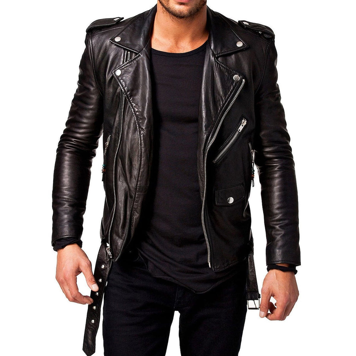 Classy Leather Bags The Viper Leather Bikers Jacket - AVBL MRKT (1)
