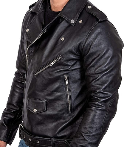 Classy Leather Bags The Viper Leather Bikers Jacket - AVBL MRKT (2)