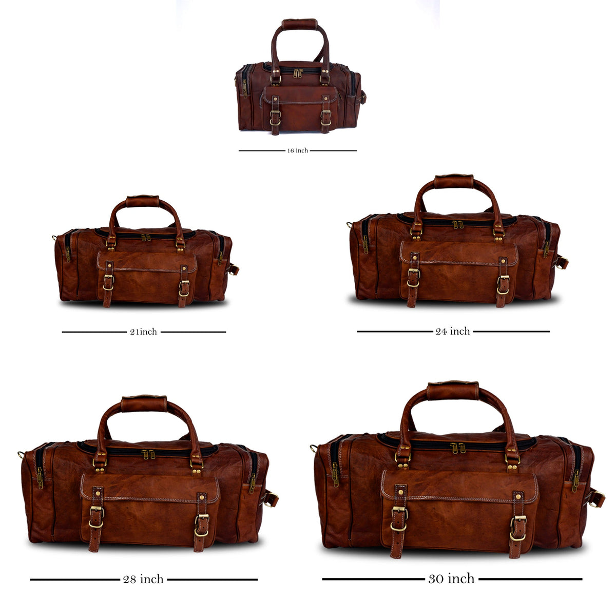 Classy Leather Bags Traveler Weekender Duffle Bag + FREE Toiletry Bag - AVBL MRKT (13)