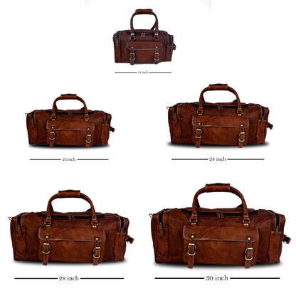Classy Leather Bags Traveler Weekender Duffle Bag + FREE Toiletry Bag - AVBL MRKT (13)
