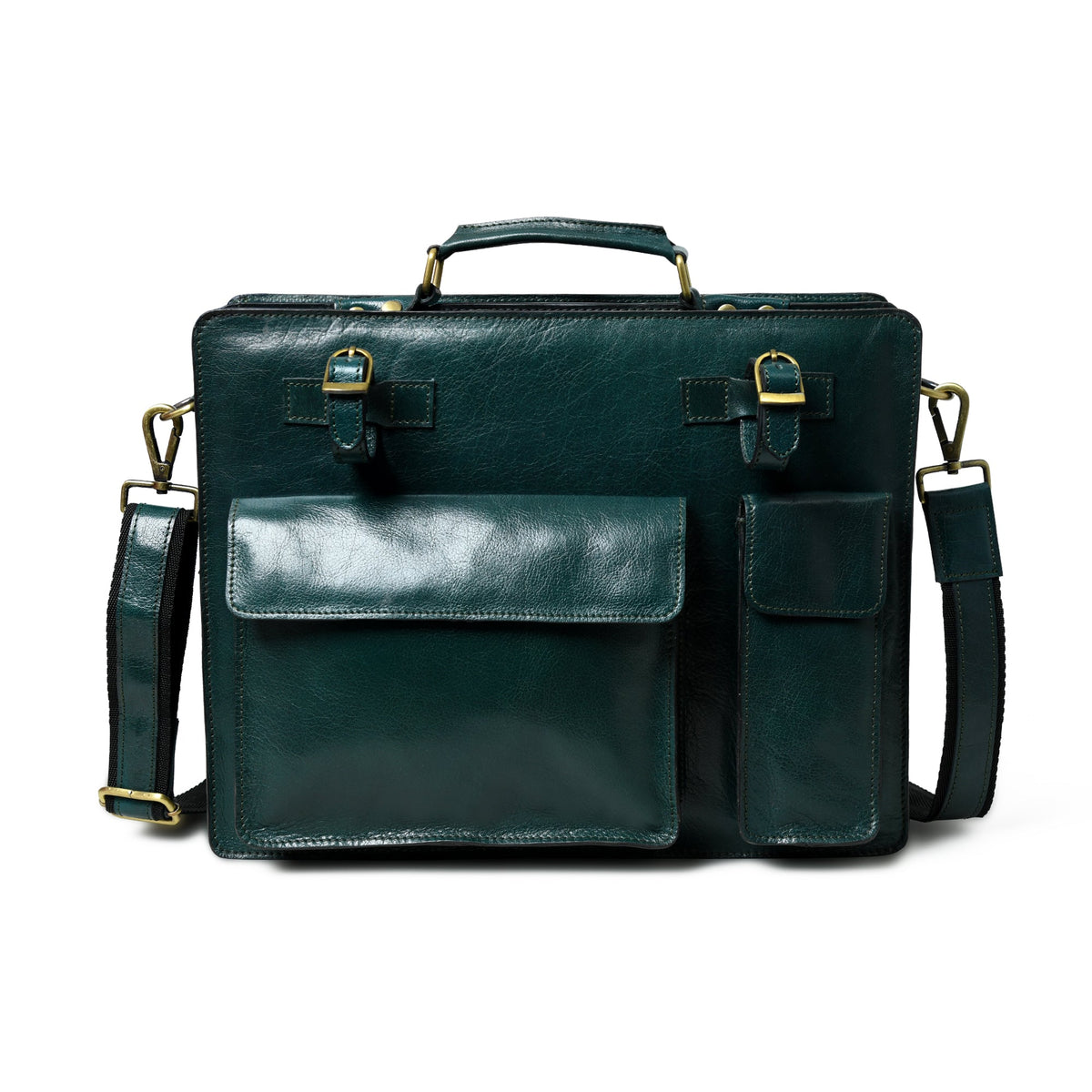 Classy Leather Bags Tuscany Italian Leather Briefcase, Green - AVBL MRKT (1)