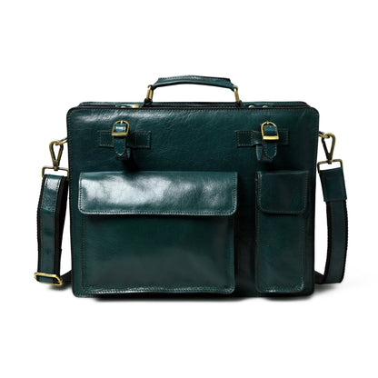 Classy Leather Bags Tuscany Italian Leather Briefcase, Green - AVBL MRKT (1)