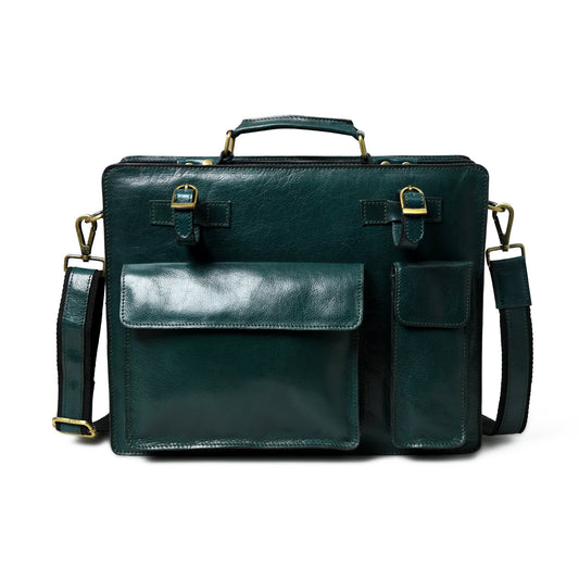 Classy Leather Bags Tuscany Italian Leather Briefcase, Green - AVBL MRKT (1)