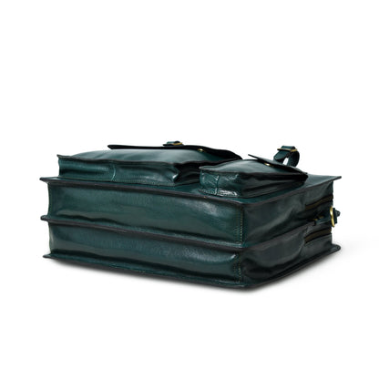 Classy Leather Bags Tuscany Italian Leather Briefcase, Green - AVBL MRKT (12)