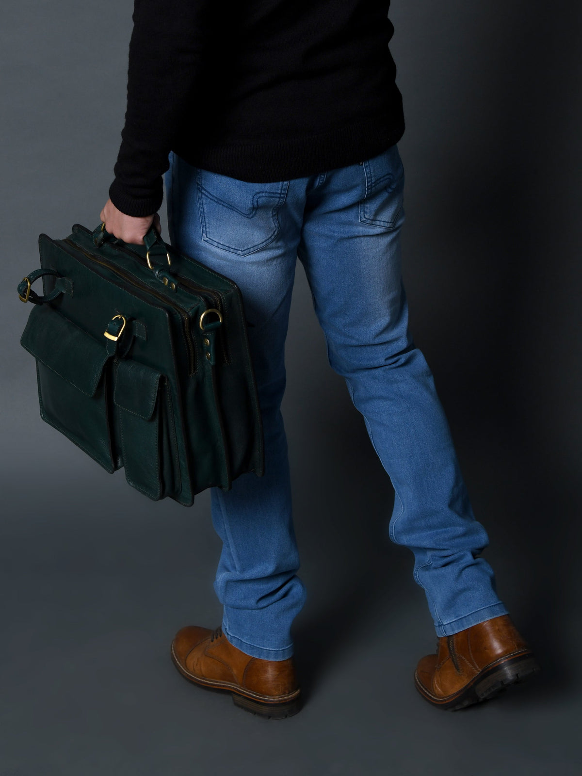 Classy Leather Bags Tuscany Italian Leather Briefcase, Green - AVBL MRKT (5)