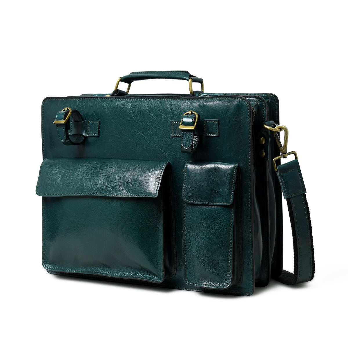 Classy Leather Bags Tuscany Italian Leather Briefcase, Green - AVBL MRKT (6)